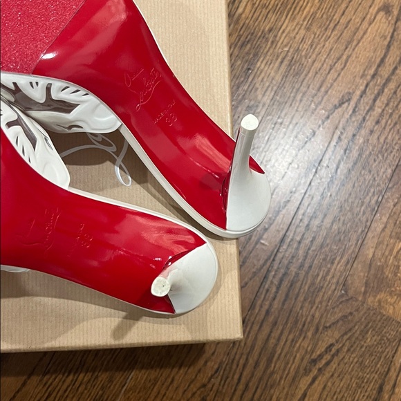 Authentic NIB Christian Louboutin Apostropha Petunia 80 Mules - Picture 7 of 9